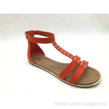 LUCAS women T-bar sandal with crystal decoration